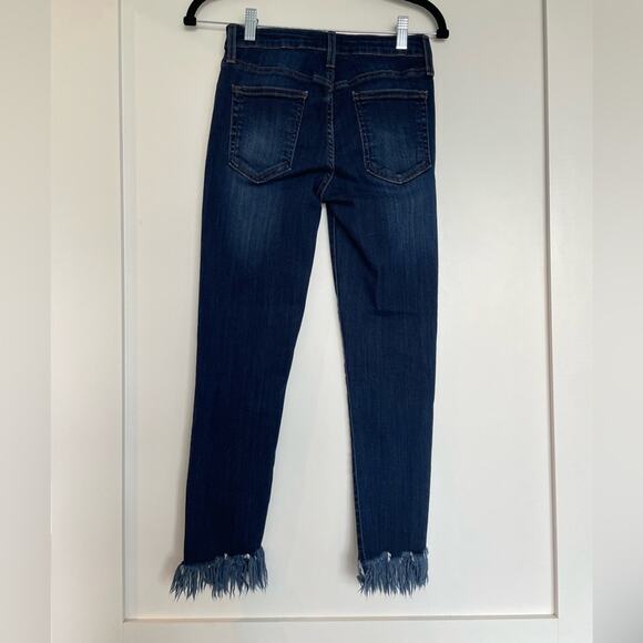 Just Black Denim Straight-Leg Mid Rise Jeans With Fringe Hem Size 26 - Picture 5 of 13